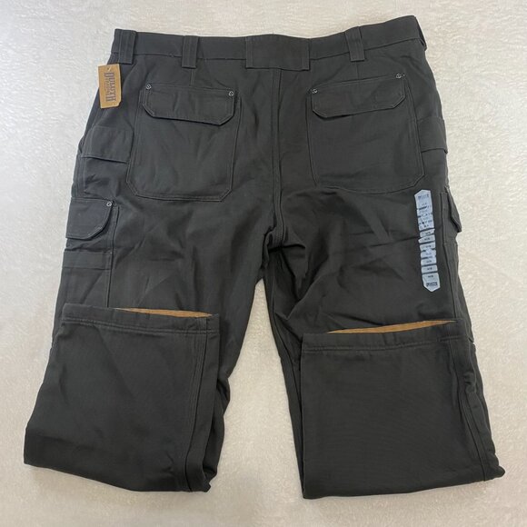 Duluth Trading Fire Hose Fleece-Lined Cargo Pants Size 44x30 Gray Heavy Canvas - Picture 7 of 11